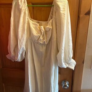 Free people 💗💗💗New-Free People Ivory Puff Sleeve Dress-tags attached